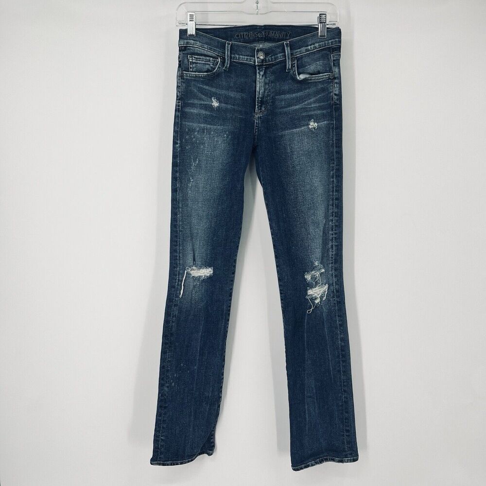 Citizens of Humanity Jeans Womens 28 Ava Low Rise Straight Stretch Distressed